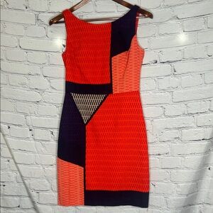 Tabitha Geometric Colorblock Sleeveless Sheath Dress Size 2 Excellent Condition